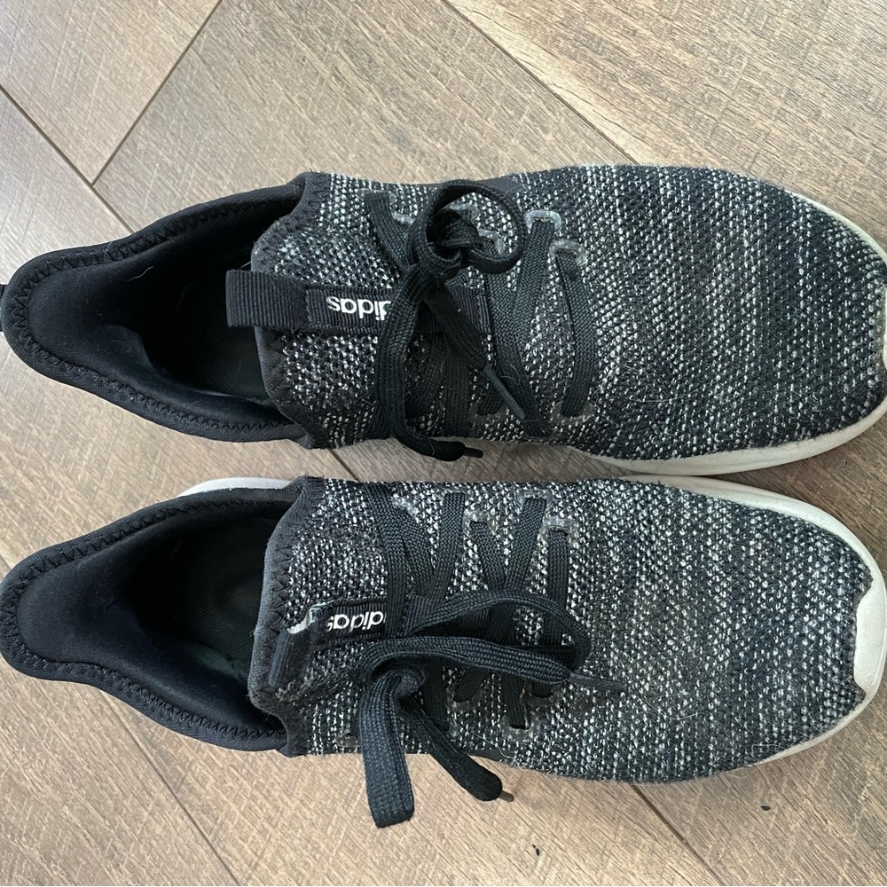 Black and white adidas cloud foam